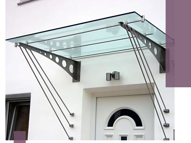 Козырьки над входом под ключ в Шуе — изготовление и монтаж