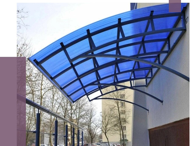 Козырьки из поликарбоната в Шуе от 4318 руб. под ключ | ПРОЛЁТ-Шуя