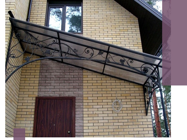 Односкатные козырьки из металла под ключ в Шуе