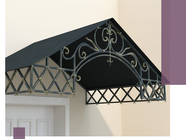 Двускатные металлические козырьки под ключ в Шуе